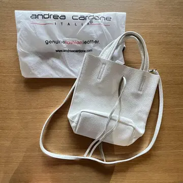 andrea cardone 화이트 가죽 토트백