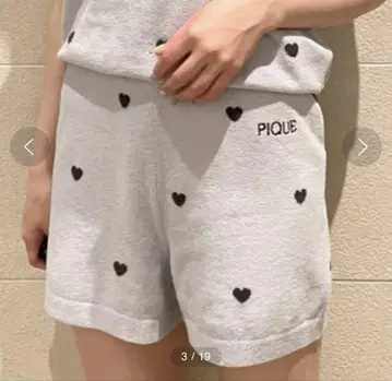 새상품급 젤라또피케 하트 로고 자카드 숏팬츠 라벤더색