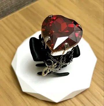 콤플렉스 비즈 하트 클립 레드