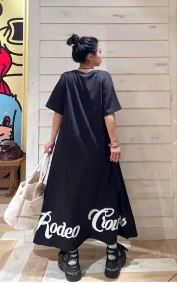 로데오 크라운 로고 맥시 원피스 BLACK 롱 원피스
