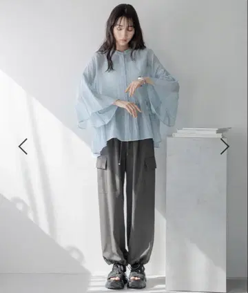 LOWRYS FARM 요류반토 셔츠 8S 블루 스카이블루