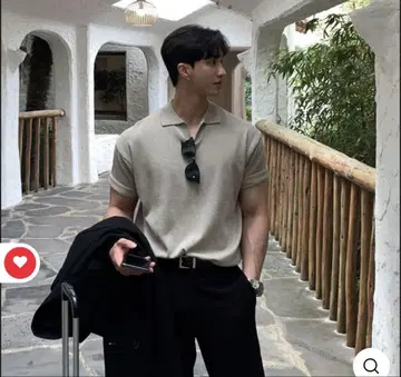 ORUN Short -sleeved polo shirt 베이지