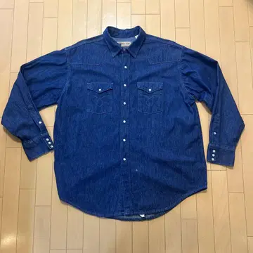 1990년대 빈티지 데님 웨스턴 셔츠 (미국산)