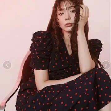 SNIDEL 하트 무늬 프린트 원피스