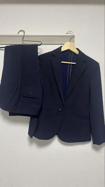 SUIT COMPANY SHE 네이비 팬츠 수트 (자켓, 팬츠 세트)