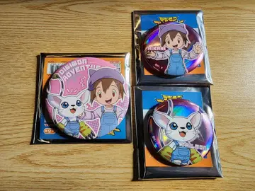 디지몬 어드벤처 시밀러룩 캔뱃지 3종 세트 야가미 이슬이(히카리) 테일몬