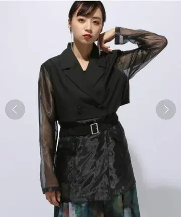 시어 절개 더블 자켓(HARE) *벨트 미포함