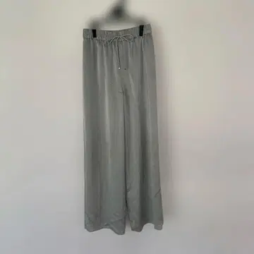 민트 그린 와이드 팬츠 새틴