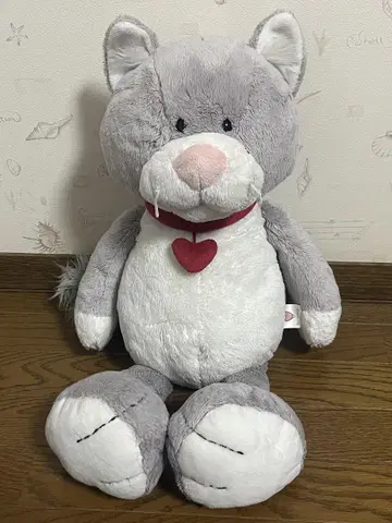 고양이 봉제 인형 하트 포함 약 30cm