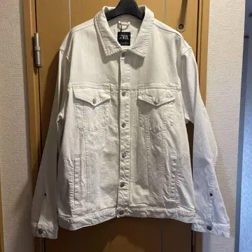 자라 화이트 데님 자켓 XL