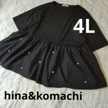 hina&komachi 콜라보 펄 장식 상의 4L 빅 사이즈