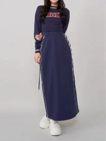 Darich 레이스업 맨투맨 롱 스커트