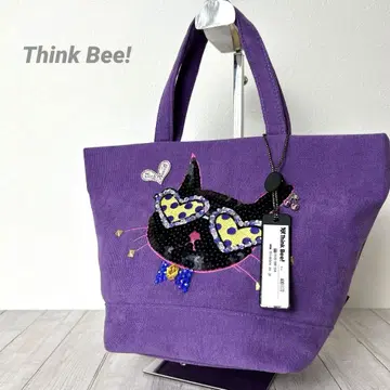 Think Bee! 싱크비 토트 핸드 백 고양이 보라색 런어웨이