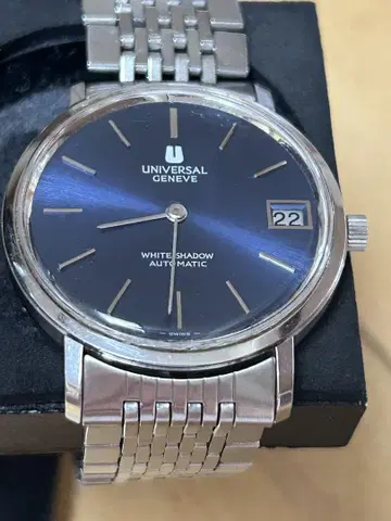 UNIVERSAL GENEVE WHITE SHADOW 자동 감기 손목시계