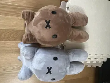 미피 봉제 인형 세트 (브라운, 그레이)