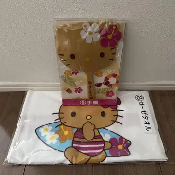 산리오 뽑기 제일복권 헬로키티 손거울 거즈 타월 일광화상 키티
