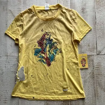 택 포함 에드하디 티셔츠 M 포르투갈제 Ed Hardy