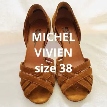 MICHEL VIVIEN 브라운 스웨이드 샌들 24.5cm