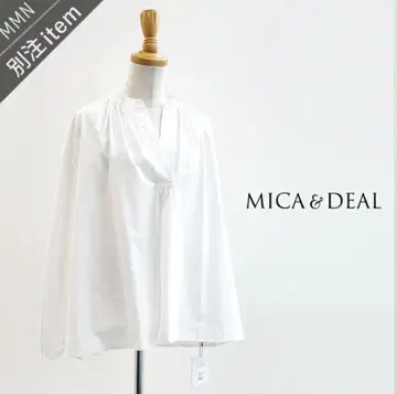 MICA & DEAL 화이트 개더 블라우스 택 포함 새상품