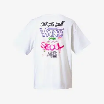 VANS 한국 한정판 서울 나이트 티셔츠 네온 M