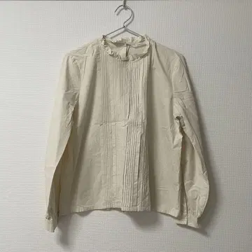 PAR ICI 핀턱 블라우스 프릴 칼라 아이보리 셔츠