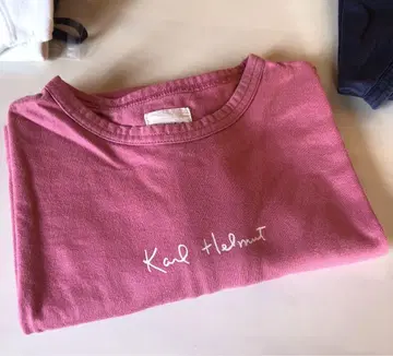 Karl Helmut 칼 헬무트 핑크 티셔츠 로고 티셔츠
