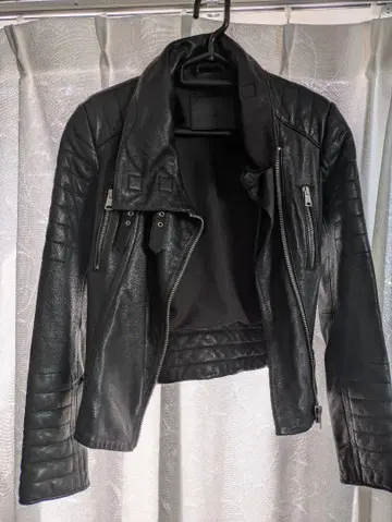 ALLSAINTS 블랙 가죽 싱글 라이더 자켓