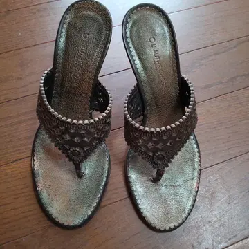 로트레쇼즈 메탈릭 그린 플립플랍