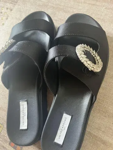 UNITED ARROWS 비쥬 버클 샌들 블랙 36