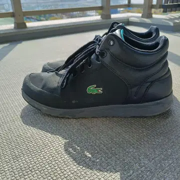 Lacoste 블랙 하이컷 스니커즈