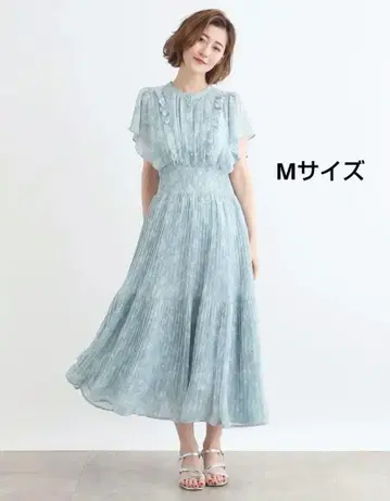 그로브 조젯 프린트 원피스 색스 블루