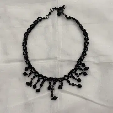 블랙 비즈 프린지 목걸이 파티