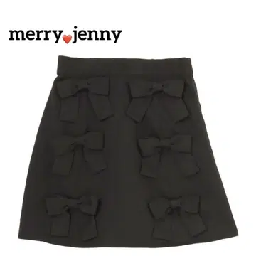 메리 제니 리본 미니 스커트 블랙 사다리꼴 타이트