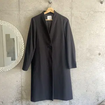 블랙 노카라 체스터 코트