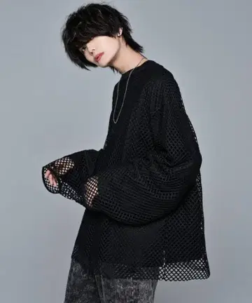 ADRER 네이비 컴포트 더블 메쉬 하이 스트레치 빅 풀오버