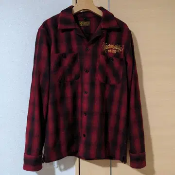 Kustomstyle 빨검 체크 울 셔츠