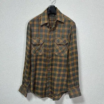 JC Penney 70년대 체크 무늬 플란넬 셔츠 S 사이즈