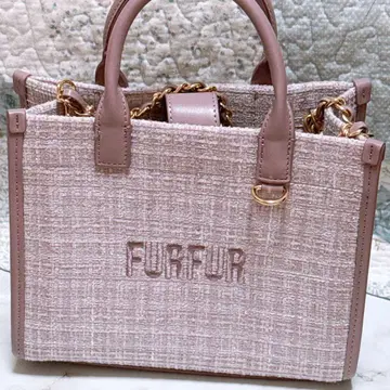 FURFUR 트위드 로고 토트백
