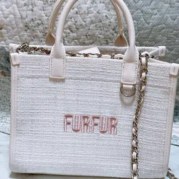 FURFUR 트위드 로고 토트백