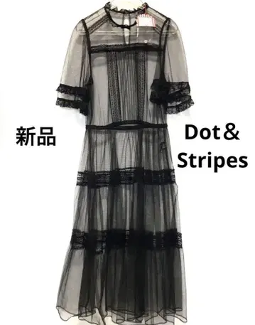 미사용 새상품 Dot and Stripes 튤 시어 원피스 레이어드
