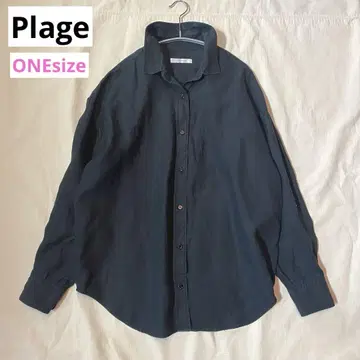 플라주 린넨 셔츠 블라우스 블랙 프리 사이즈