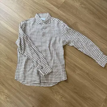 가마쿠라 셔츠 린넨 셔츠 브라운 체크