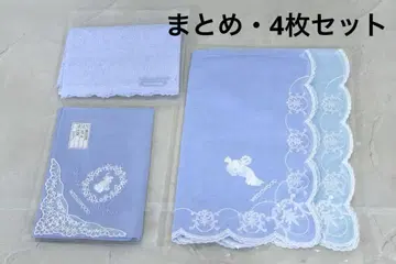 스카이블루 레이스 손수건 대형
