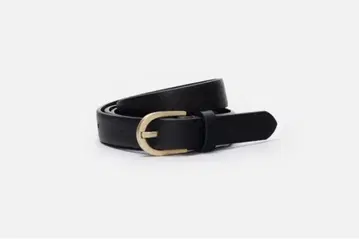 SMALL AROUND BELT 블랙 가죽