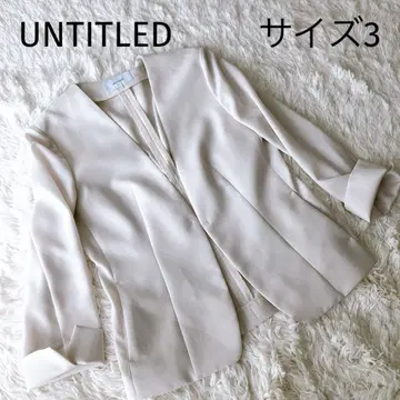 UNTITLED 워셔블 노카라 자켓 V넥 L 아이보리