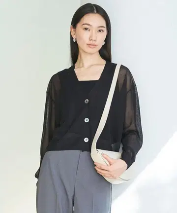 라메 시어 가디건