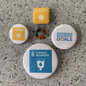 SDGs 핀 배지 (1개) 및 캔뱃지 (4개)