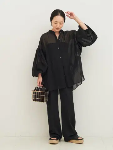 플라주 cotton gather 블라우스