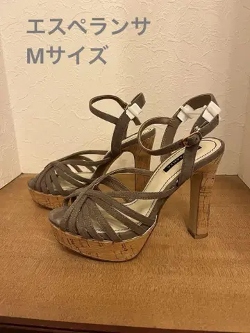 에스페란자 그레이 스웨이드풍 앵클 스트랩 샌들