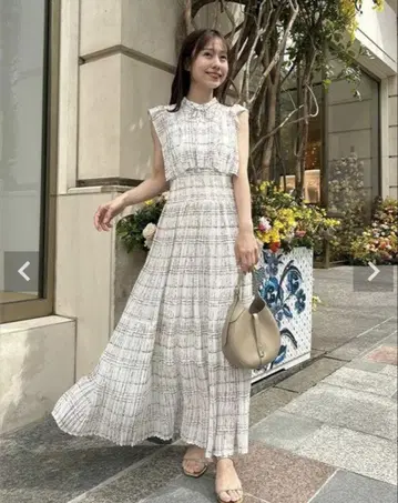 snidel 체크 무늬 맥시 길이 원피스